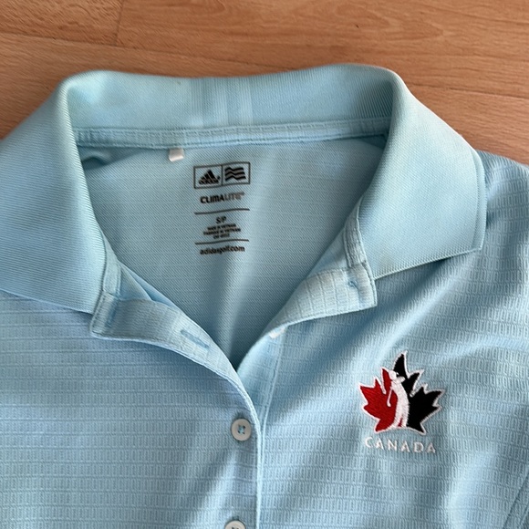Baby blue team Canada branded Adida golf polo - Picture 2 of 6